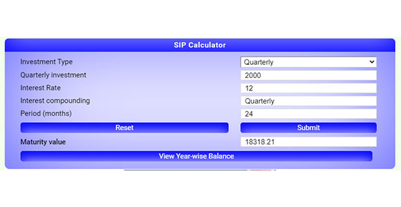 Sip Example 2 My Planner